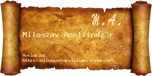 Miloszav Apollinár névjegykártya
